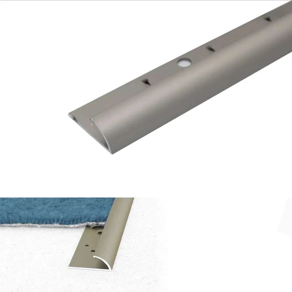 C07 10mm Aluminium Carpet Edge Trim – Anodised Finish Inox 1.0m 1000mm x 10mm