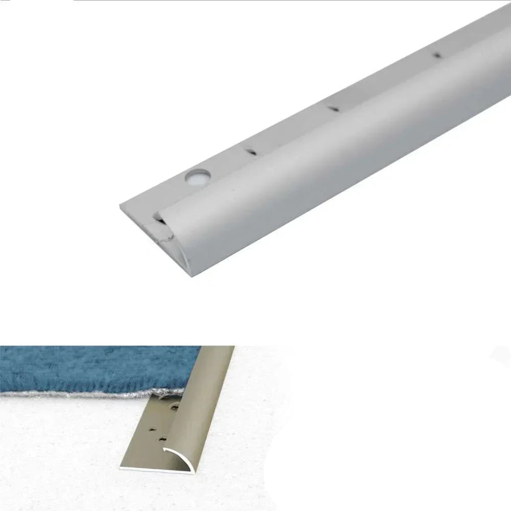 C07 10mm Aluminium Carpet Edge Trim – Anodised Finish Silver 1.0m 1000mm x 10mm