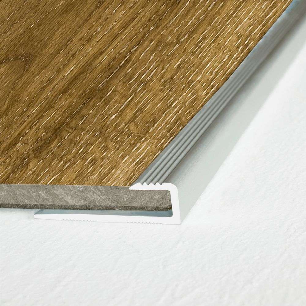 C63 Anodised Aluminium LVT U-Shape Edging Profile – 5mm Flooring Inox