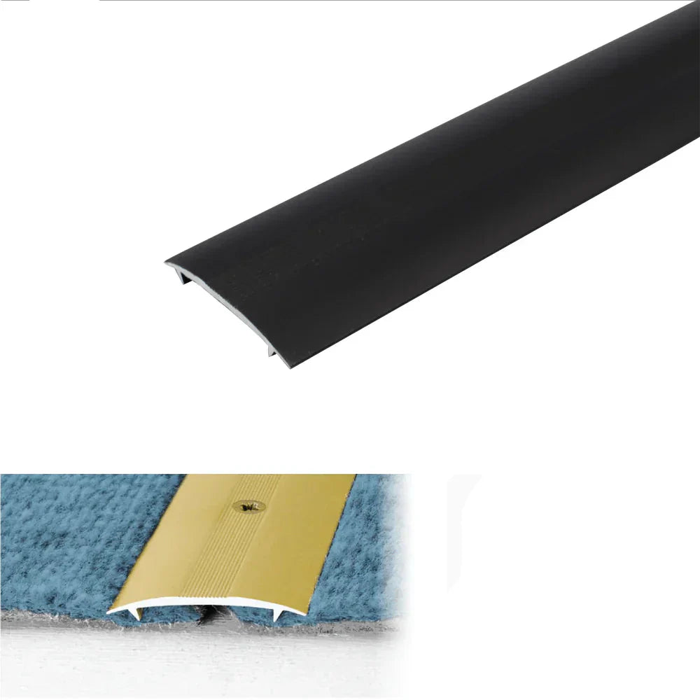 C68 36mm Anodised Aluminium Carpet Cover Strip Profile Black