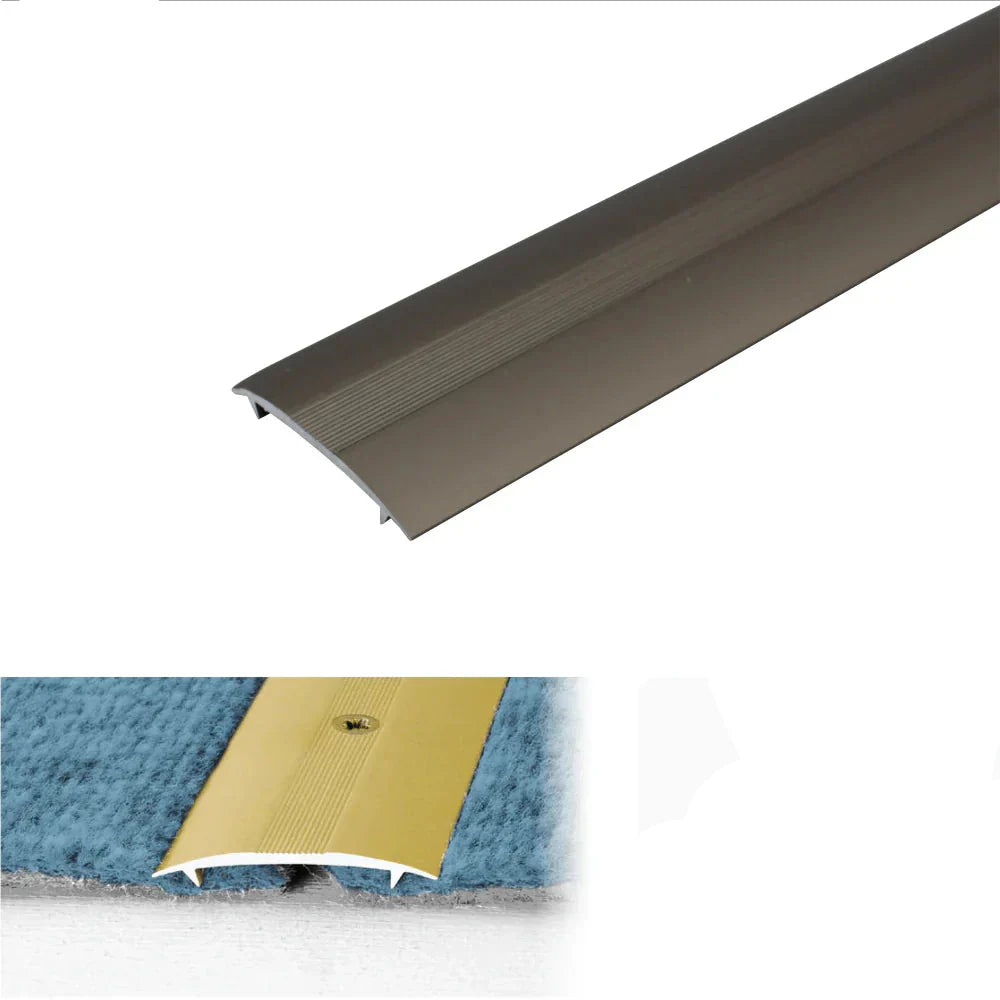 C68 36mm Anodised Aluminium Carpet Cover Strip Profile Champagne