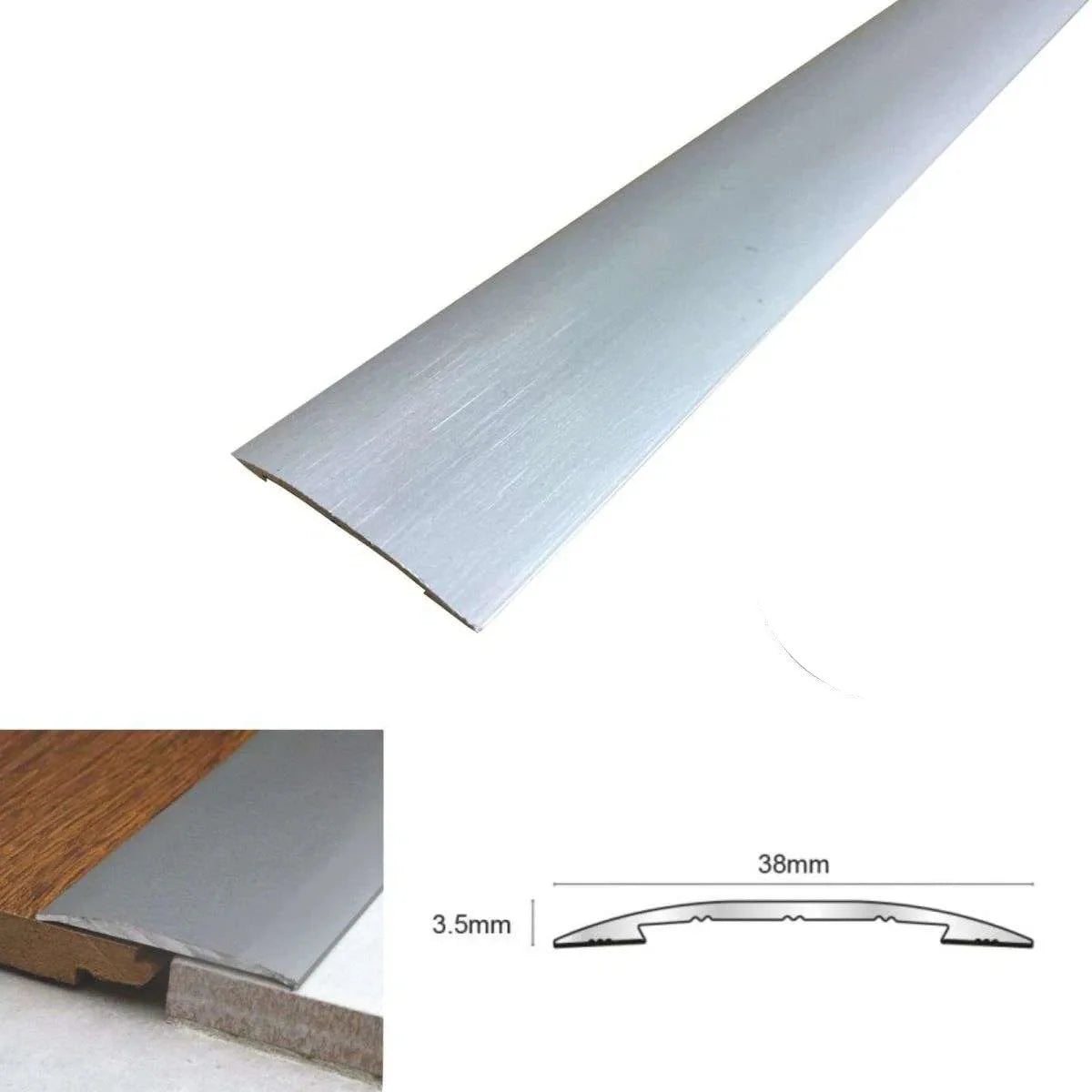 CAS 38mm Self Adhesive Euro Cover Strip Wood Vinyl Tile Door Bar Threshold Trim Brushed effect
