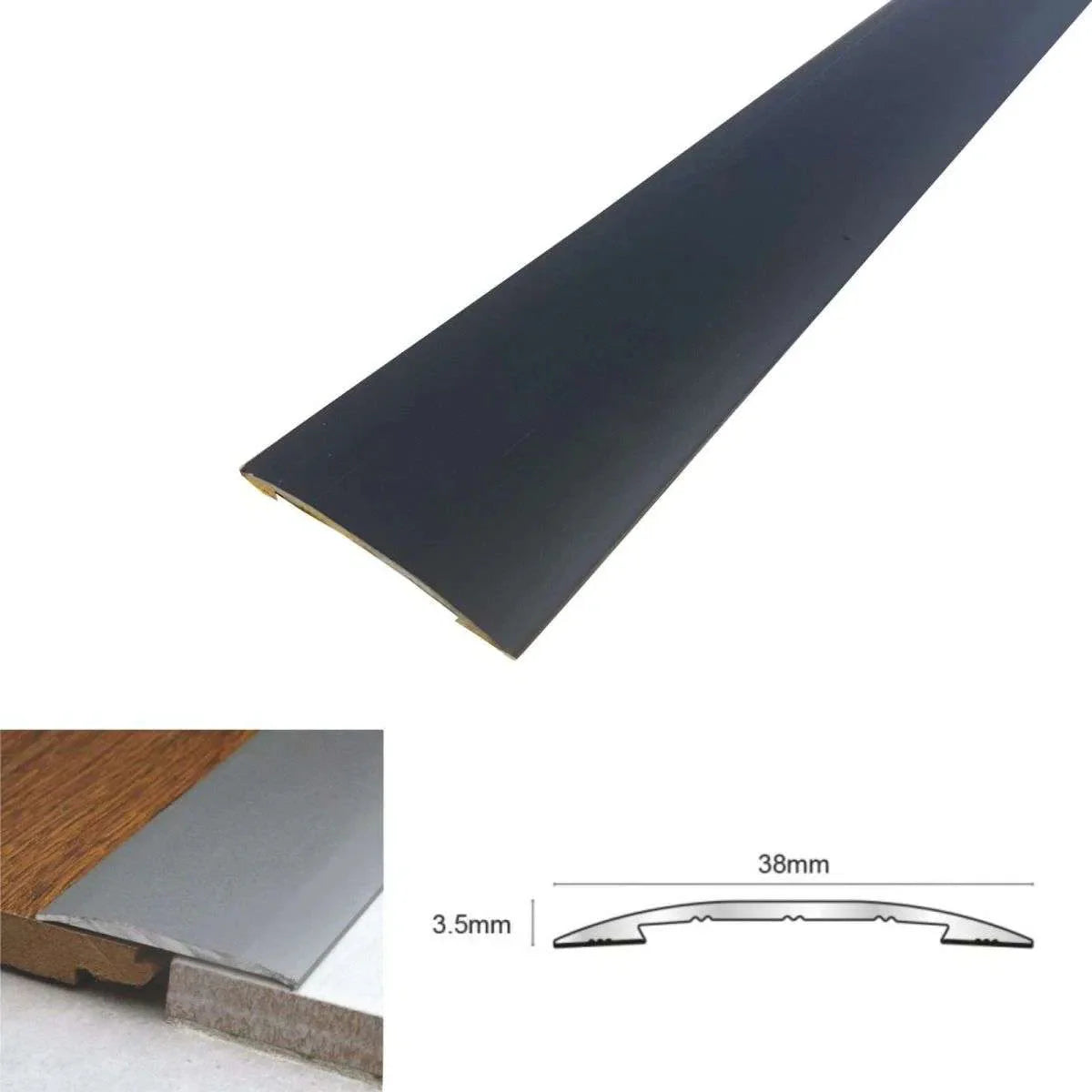 CAS 38mm Self Adhesive Euro Cover Strip Wood Vinyl Tile Door Bar Threshold Trim Bronze