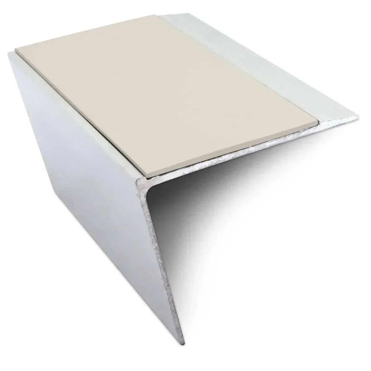 NSL26 Aluminium DDA Compliant Stair Nosing 67 x 55mm with Anti-Slip PVC Insert Canvas