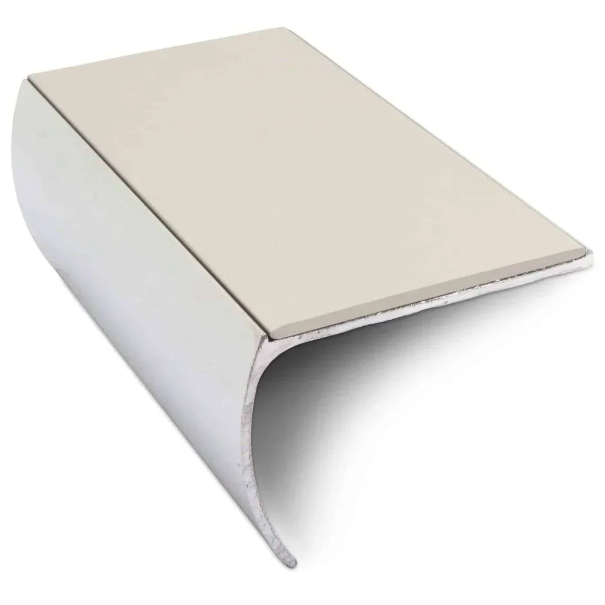 NSL03 57 x 40mm Aluminium Non Slip Stair Nosing Bullnose Edge Trim With Pvc Insert Canvas