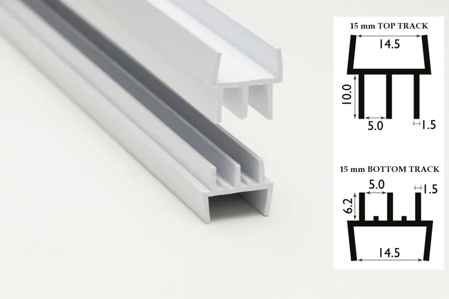 Clip-On Vivarium Double Channel Top & Bottom Glass Runners Track for 15/18 MM Board