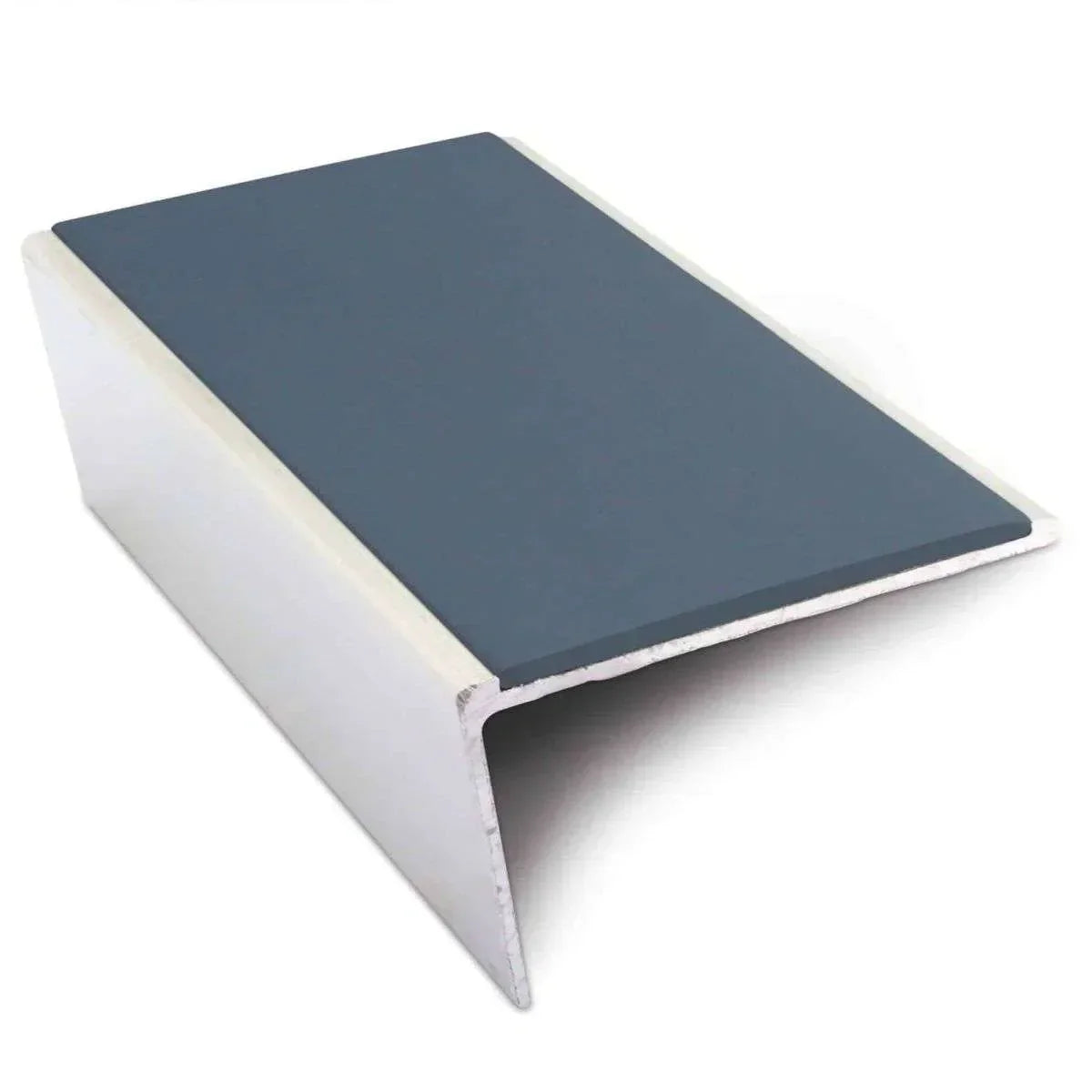 NSL02 57 x 32mm Aluminium Non Slip Stair Nosing Rakeback Edge Trim With Pvc Insert Cobalt Blue