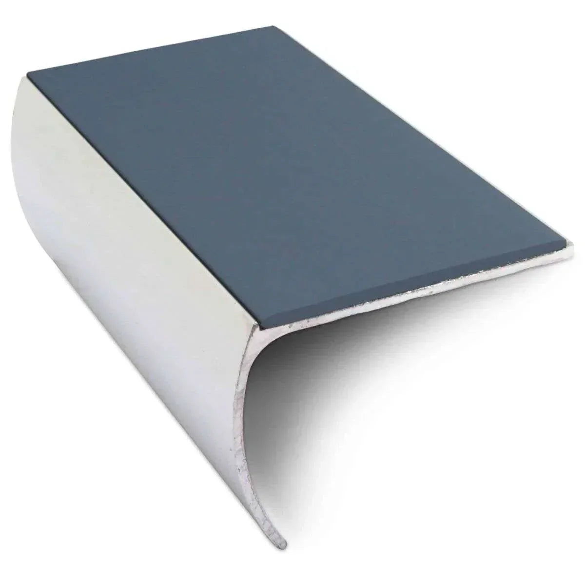 NSL03 57 x 40mm Aluminium Non Slip Stair Nosing Bullnose Edge Trim With Pvc Insert Cobalt Blue
