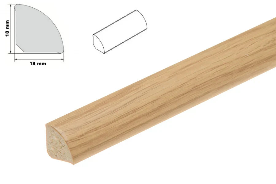 Decorative Flooring Window Edge Beading Worktop Strip uPVC 18mm Quadrant Trim Moulding