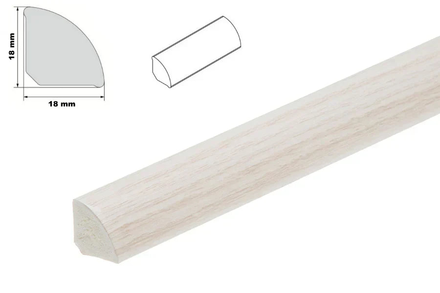 Decorative Flooring Window Edge Beading Worktop Strip uPVC 18mm Quadrant Trim Moulding