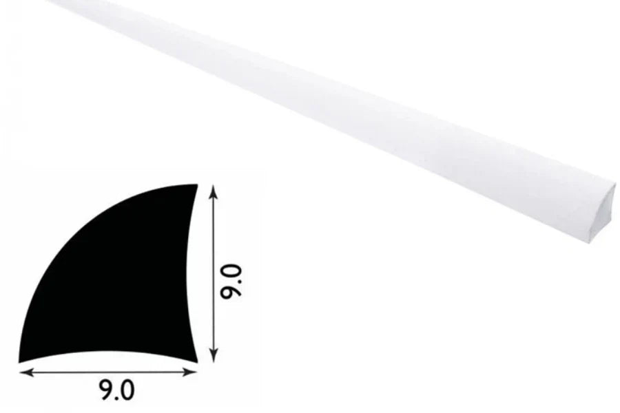 Decorative Flooring Window Edge Beading Worktop Strip uPVC 9mm Quadrant Trim Moulding