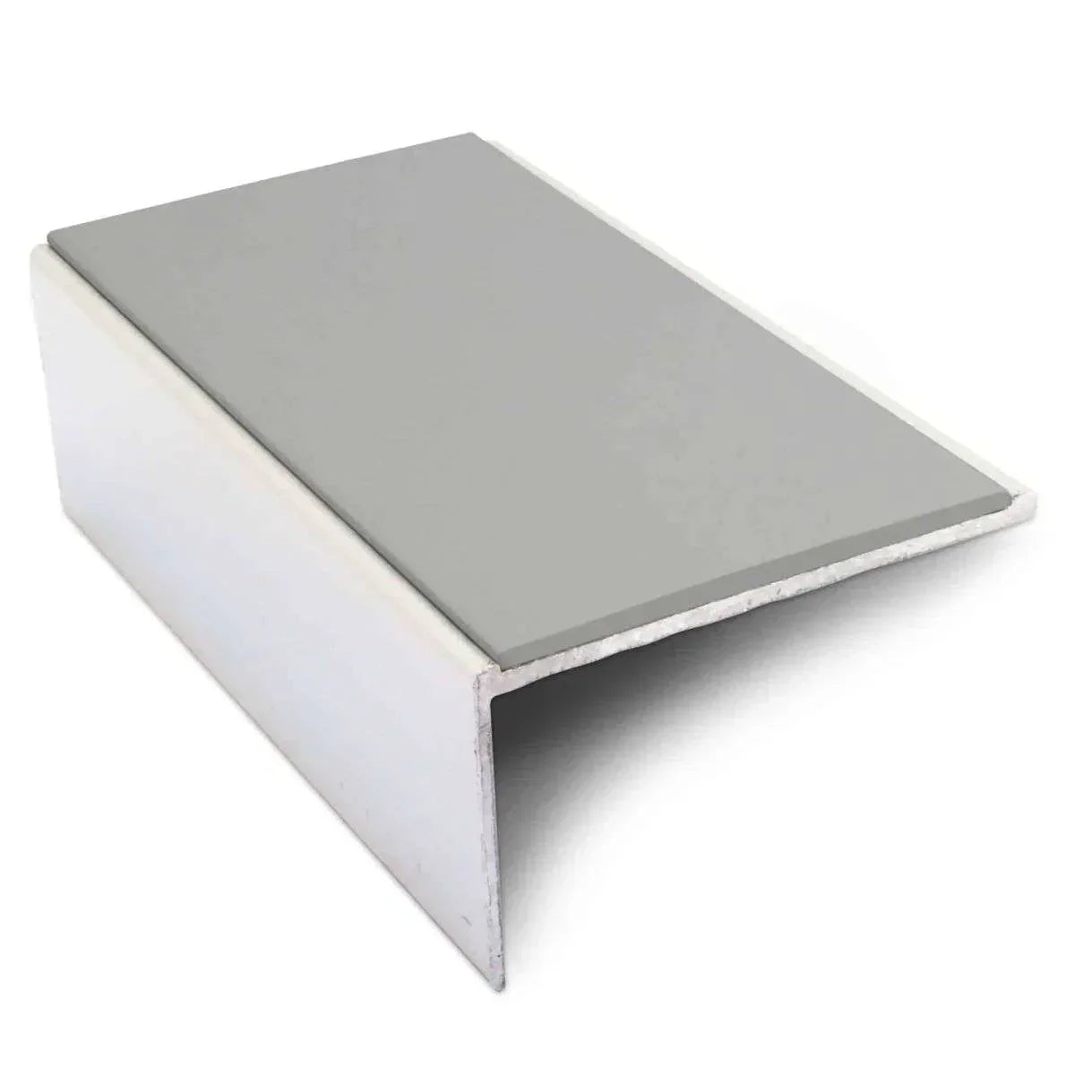 NSL01 56 x 32mm Aluminium Non Slip Stair Nosing Edge Trim With Pvc Insert Dolphin Grey