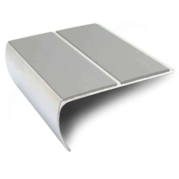 NSL29 Aluminium Anti-Slip Stair Nosing 87x40mm – Heavy-Duty Edge Trim with PVC Insert Dolphin Grey