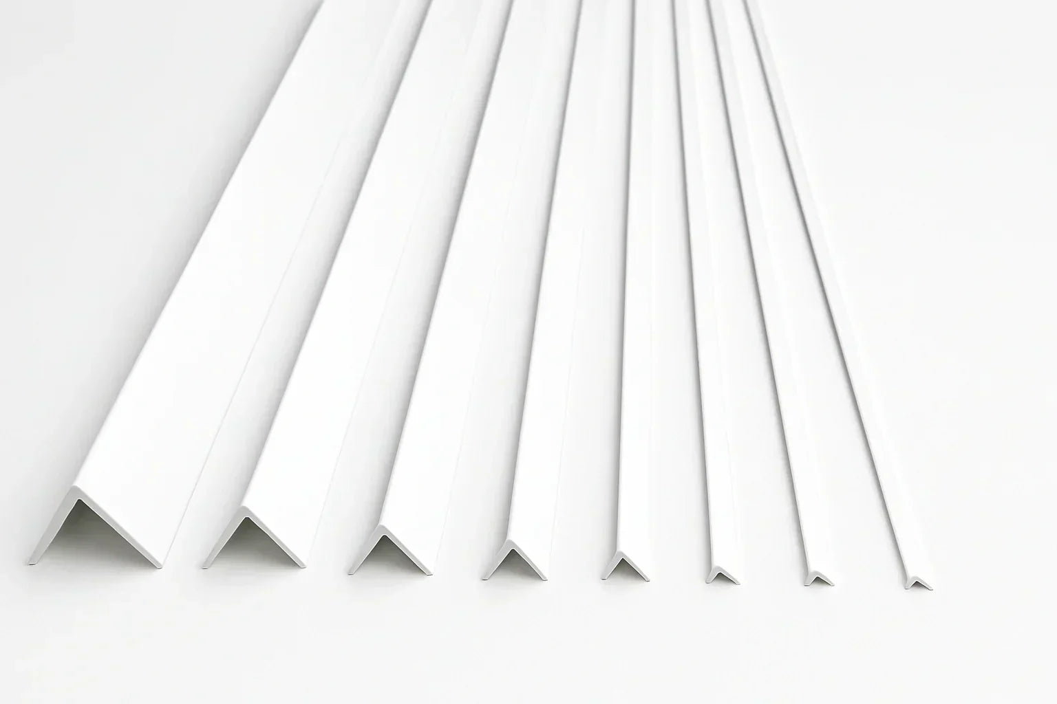 Equal & Unequal Edge Protector White PVC Plastic Corner Angle Trim 90°