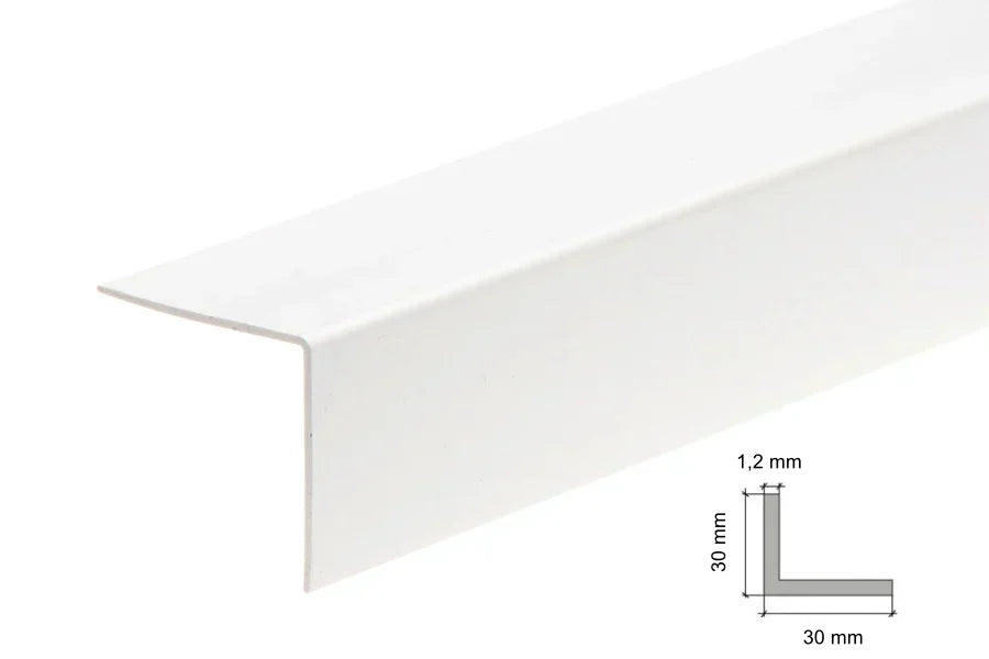 Equal & Unequal Edge Protector White PVC Plastic Corner Angle Trim 90°