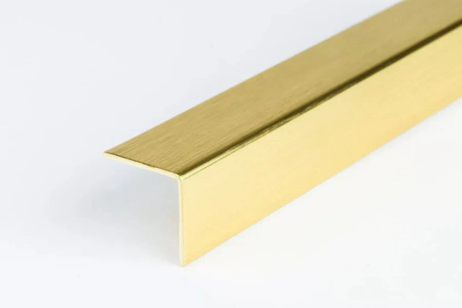 Equal & Unequal Gold & Silver Brushed Finish PVC Plastic Corner Angle Trim Profiles 90°