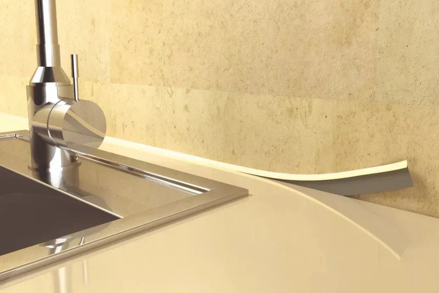 Flexible Waterproof Adhesive Edge Worktop Seal Strip Trim - Kitchen Bathroom