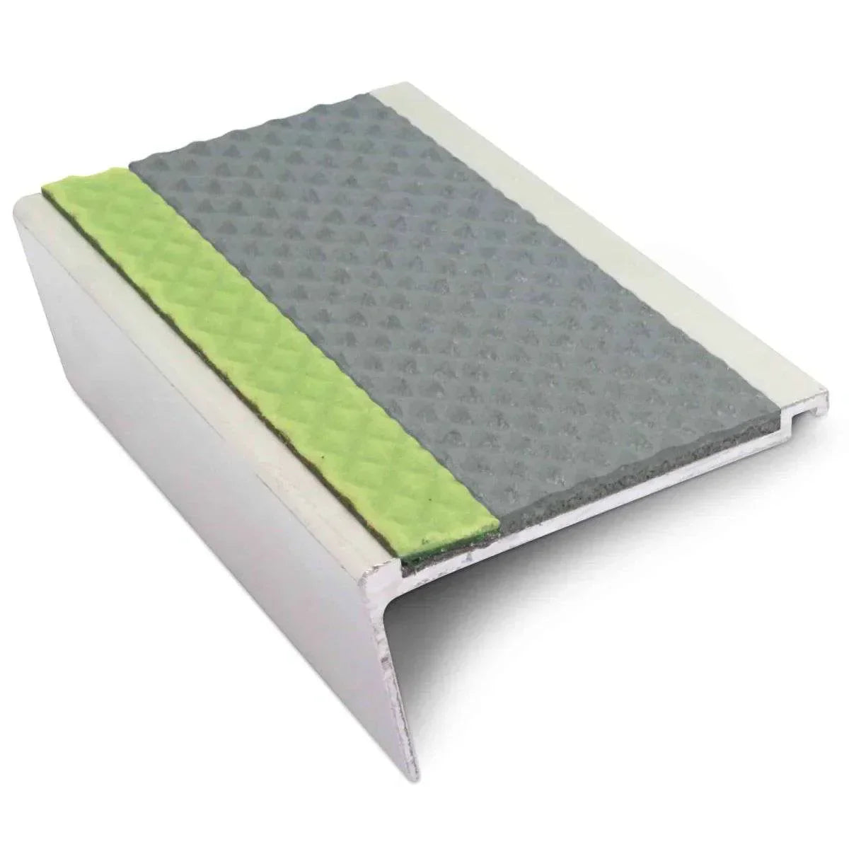 AHD06 63 x 32mm Aluminium Non Slip Stair Edge – Tredsafe Safety Trim Dolphin Grey Tredsafe