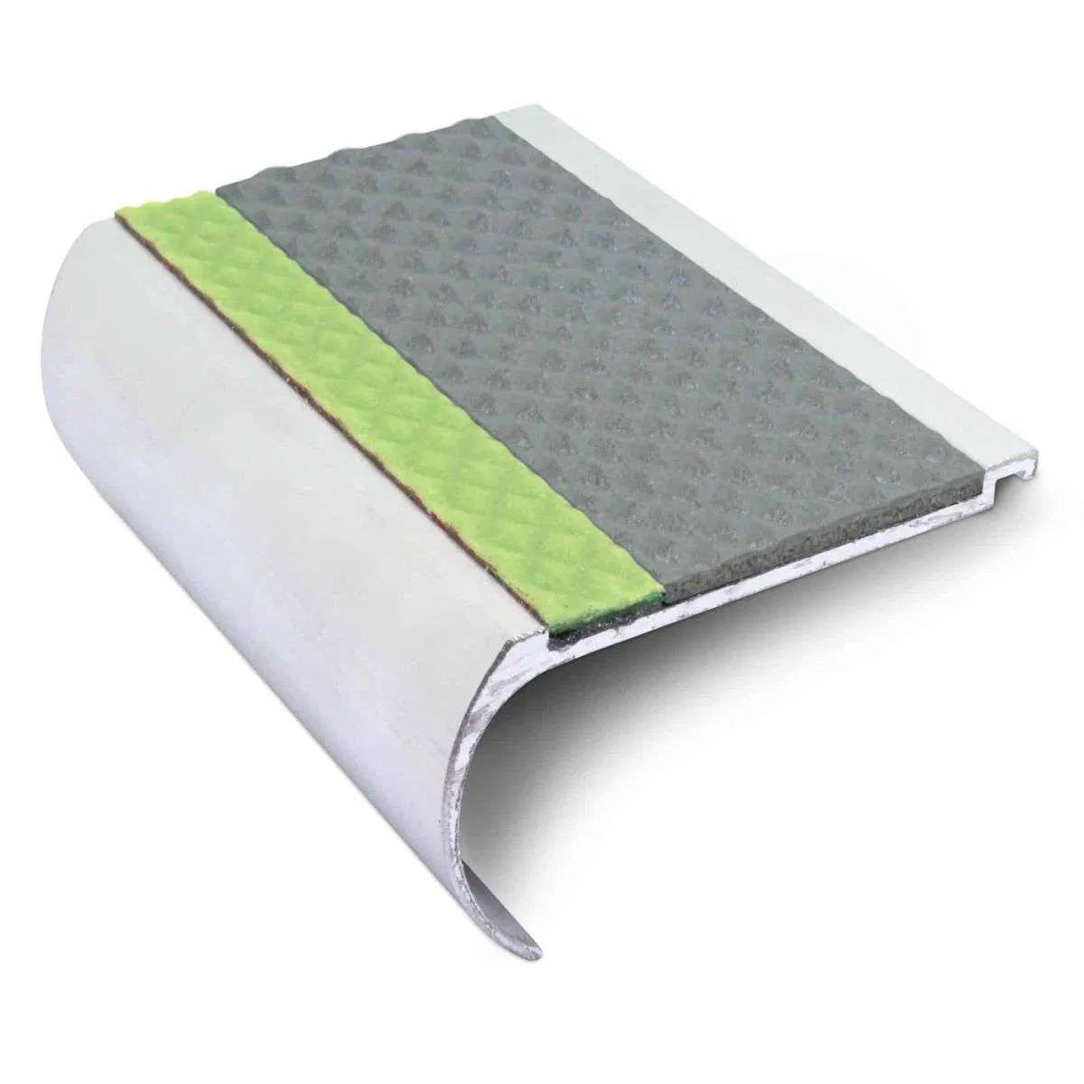 AHD07 70 x 40mm Aluminium Tredsafe Non Slip Stair Edge Trim Dolphin Grey Tredsafe