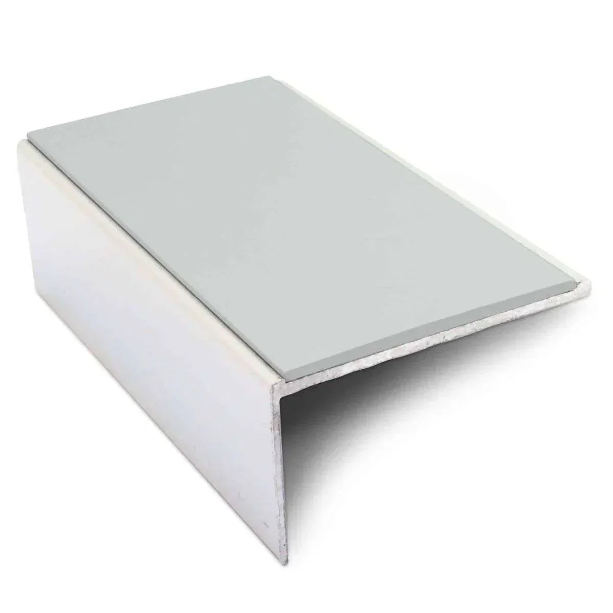 NSL01 56 x 32mm Aluminium Non Slip Stair Nosing Edge Trim With Pvc Insert Ice Grey