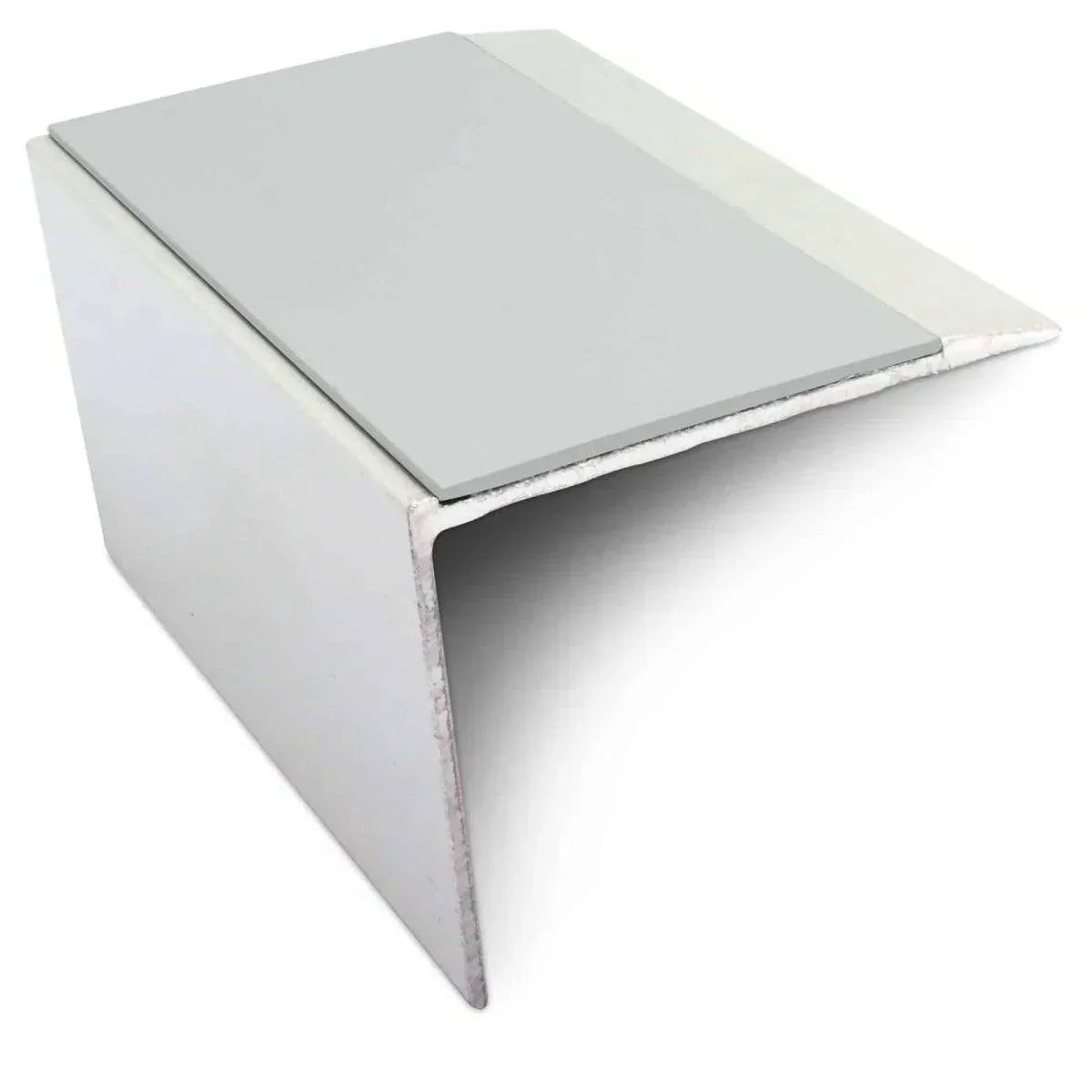 NSL21 67 x 55mm Aluminium Stair Nosing with PVC Anti-Slip & DDA Compliance Ice Grey