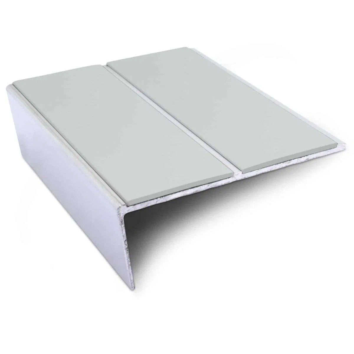 NSL10 85 x 32mm Aluminium Non Slip Stair Nosing Edge Trim With Pvc Insert Ice Grey
