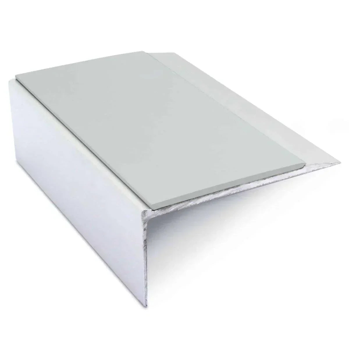 NSL15 66 x 32mm Aluminium Stair Edge Trim with PVC Anti-Slip Insert Ice Grey Genesis