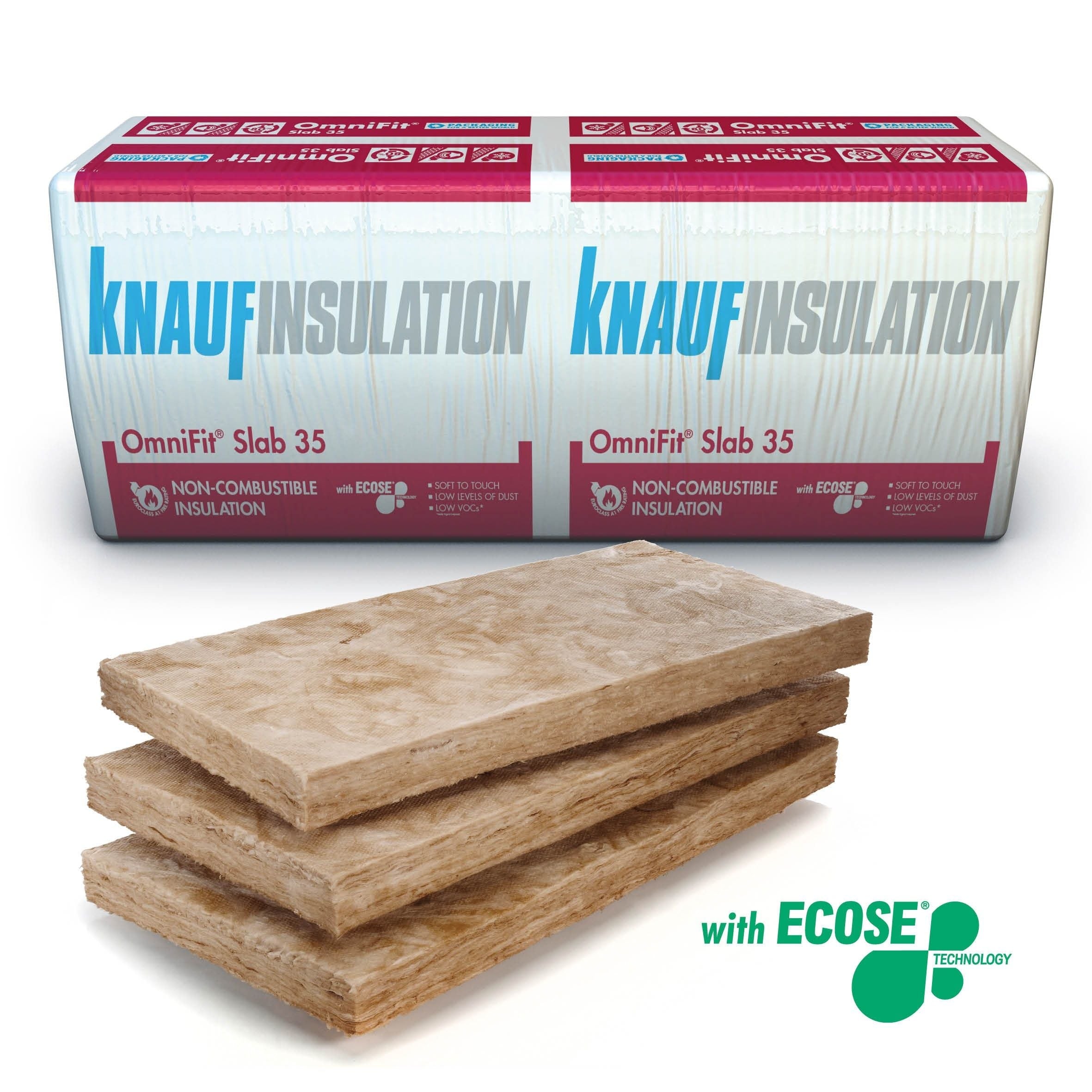 Knauf Insulation OmniFit Slab 90 x 600 x 1200mm (4.32m2) Pack of 6