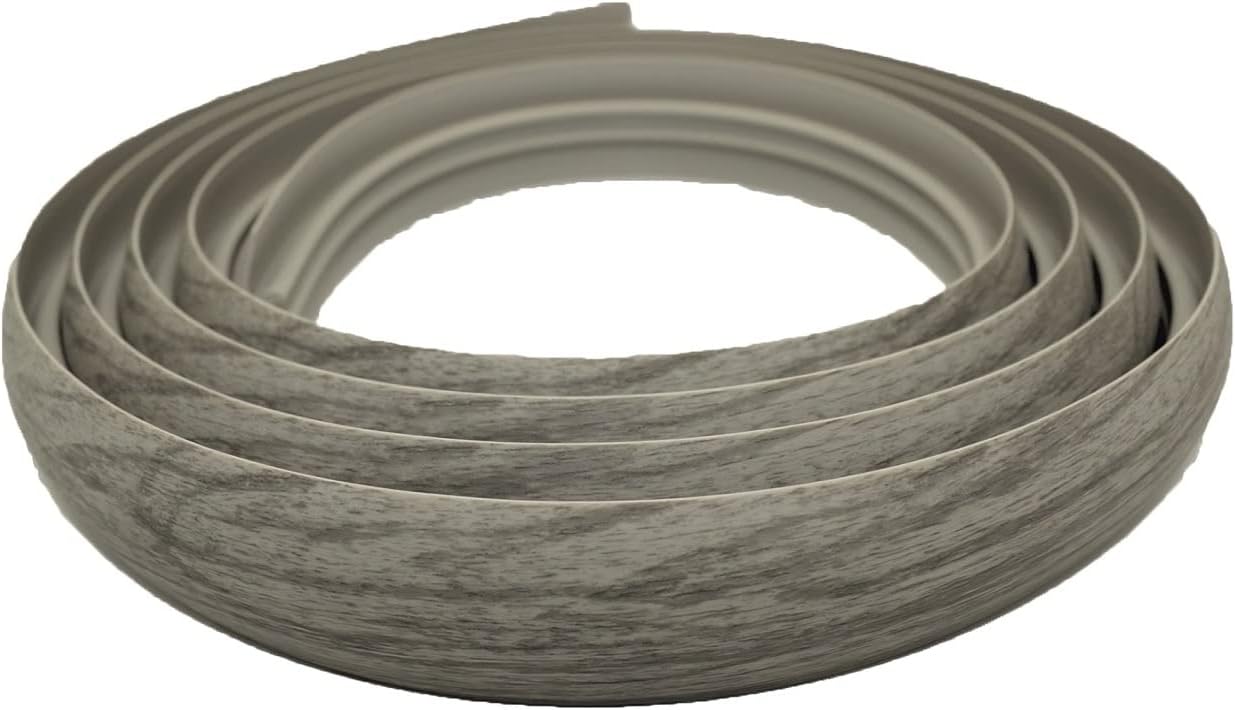 40mm PVC Flex Line Flooring Transition Strip – Flexible Threshold Profile Light Grey Oak