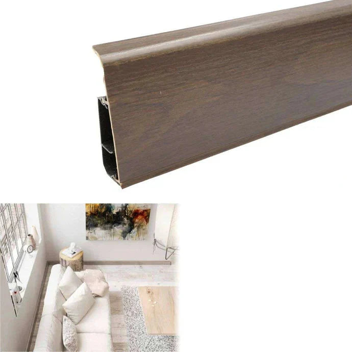 Lima 72mm PVC Skirting Board With Cable Management System Wenge