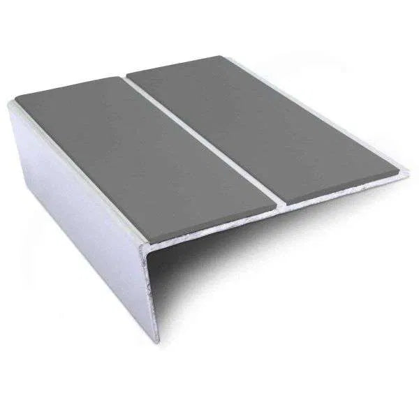 NSL10 85 x 32mm Aluminium Non Slip Stair Nosing Edge Trim With Pvc Insert Midnight Grey