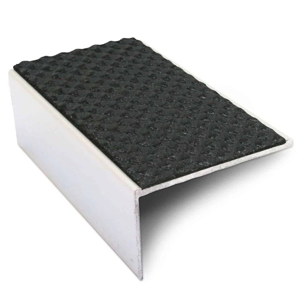 NSL01 56x32mm Aluminium Stair Edge Protector with Non-Slip PVC Insert Black Tredsafe