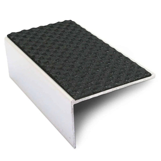NSL01 56x32mm Aluminium Stair Edge Protector with Non-Slip PVC Insert Black Tredsafe