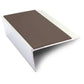 NSL16 66 x 32mm Aluminium Rakeback Stair Nosing with PVC Anti-Slip Insert Brown