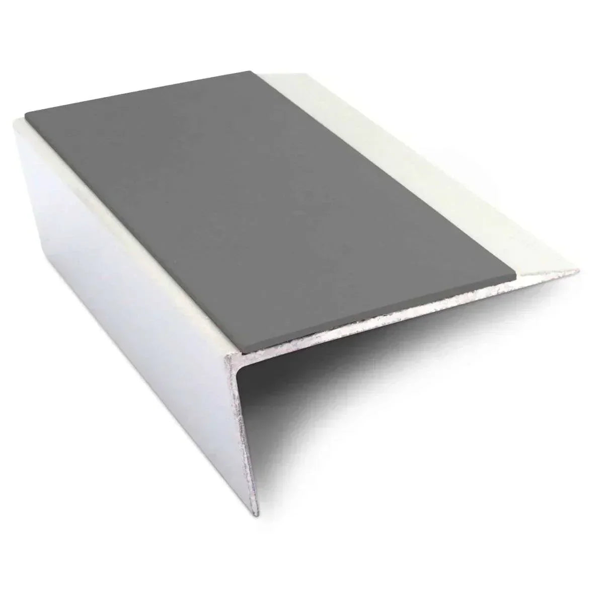NSL16 66 x 32mm Aluminium Rakeback Stair Nosing with PVC Anti-Slip Insert Midnight Grey