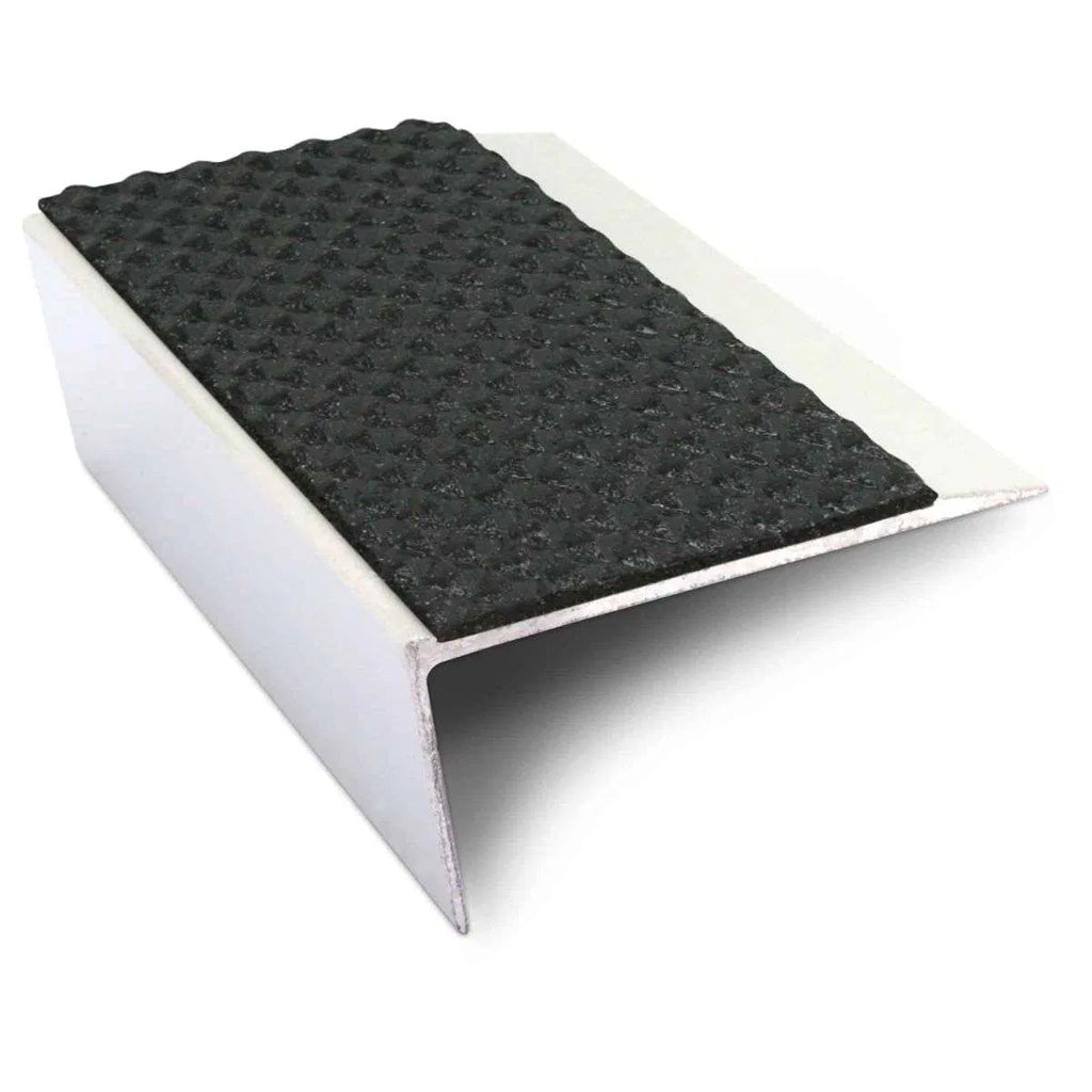 NSL16 Tredsafe 66 x 32mm Aluminium Stair Nosing with PVC Anti-Slip Insert Black Tredsafe