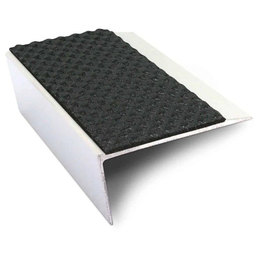 NSL16 Tredsafe 66 x 32mm Aluminium Stair Nosing with PVC Anti-Slip Insert Black Tredsafe