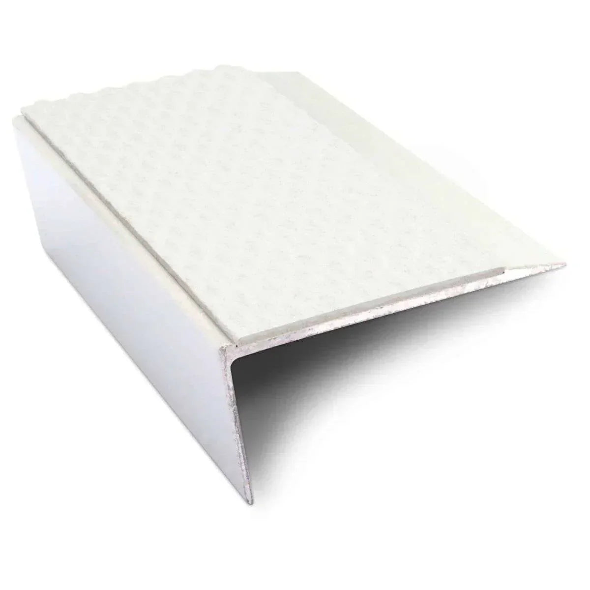 NSL16 Tredsafe 66 x 32mm Aluminium Stair Nosing with PVC Anti-Slip Insert White Tredsafe