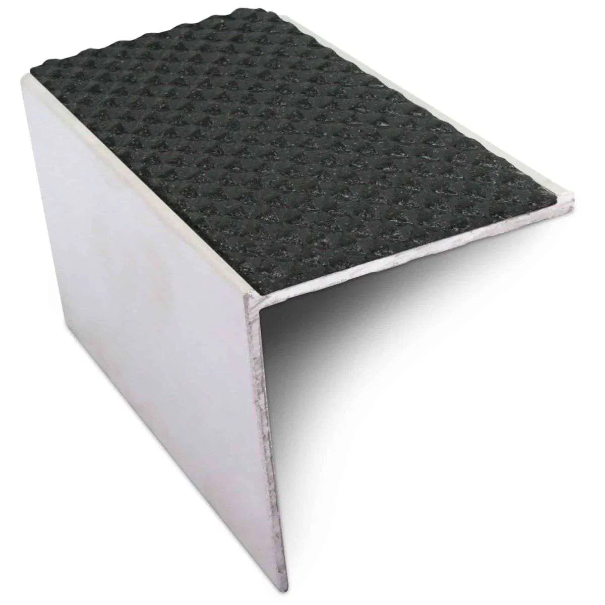 NSL19 Tredsafe 56 x 55mm DDA Compliant Aluminium Non Slip Stair Nosing Edge Trim With Pvc Insert Black Tredsafe