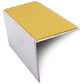 NSL19 Tredsafe 56 x 55mm DDA Compliant Aluminium Non Slip Stair Nosing Edge Trim With Pvc Insert Yellow Tredsafe