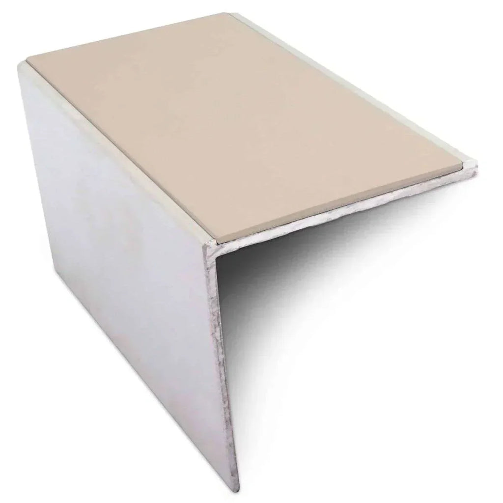 NSL19 Tredsafe 56 x 55mm DDA-Compliant Aluminium Stair Nosing with PVC Insert Beige Genesis