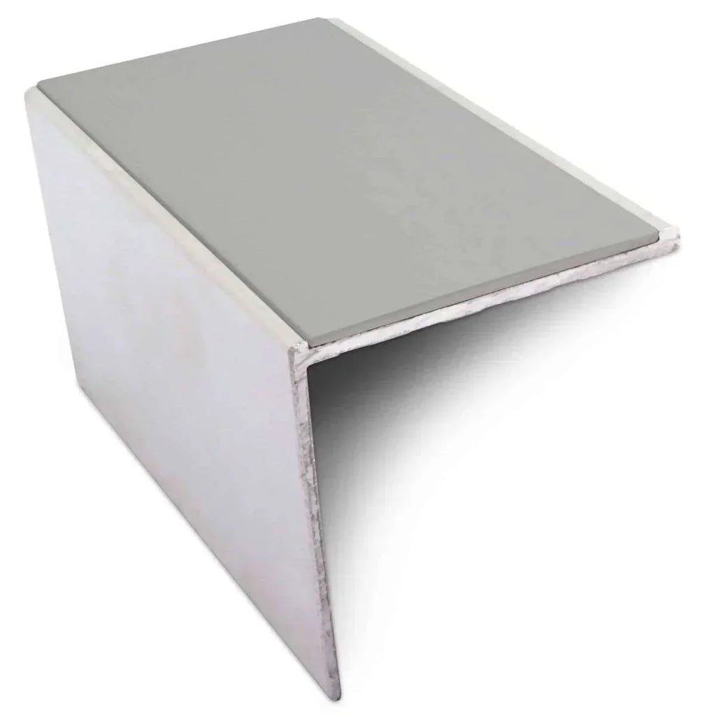 NSL19 Tredsafe 56 x 55mm DDA-Compliant Aluminium Stair Nosing with PVC Insert Dolphin Grey Genesis