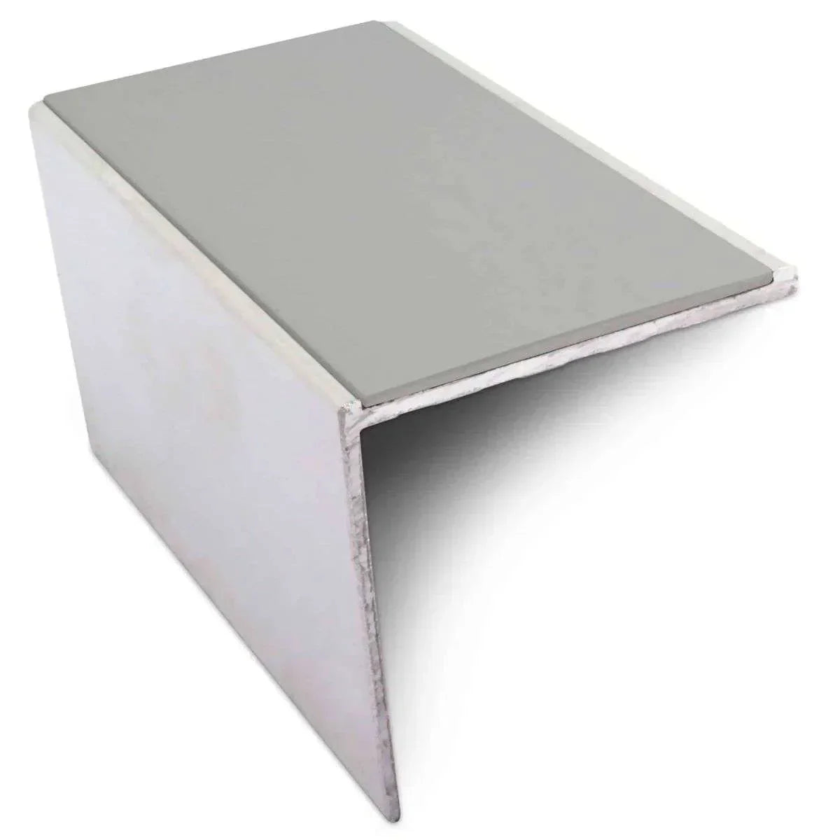 NSL19 Tredsafe 56 x 55mm DDA-Compliant Aluminium Stair Nosing with PVC Insert Dolphin Grey Genesis