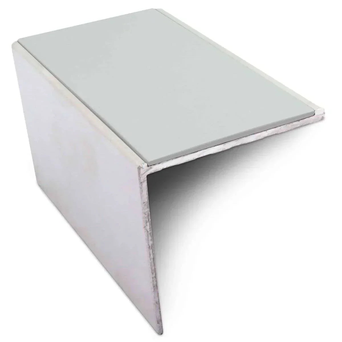 NSL19 Tredsafe 56 x 55mm DDA-Compliant Aluminium Stair Nosing with PVC Insert Ice Grey Genesis
