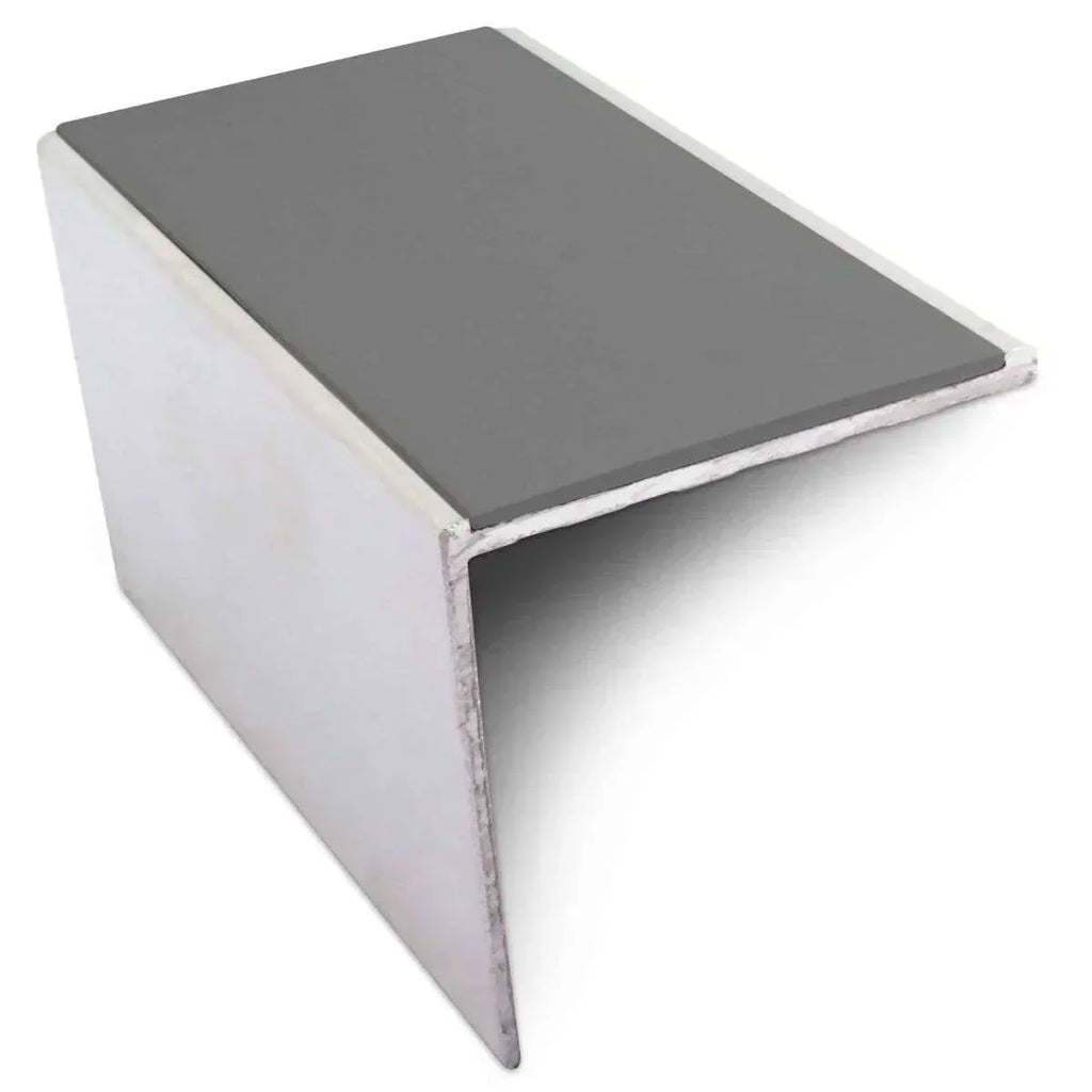 NSL19 Tredsafe 56 x 55mm DDA-Compliant Aluminium Stair Nosing with PVC Insert Midnight Grey Genesis