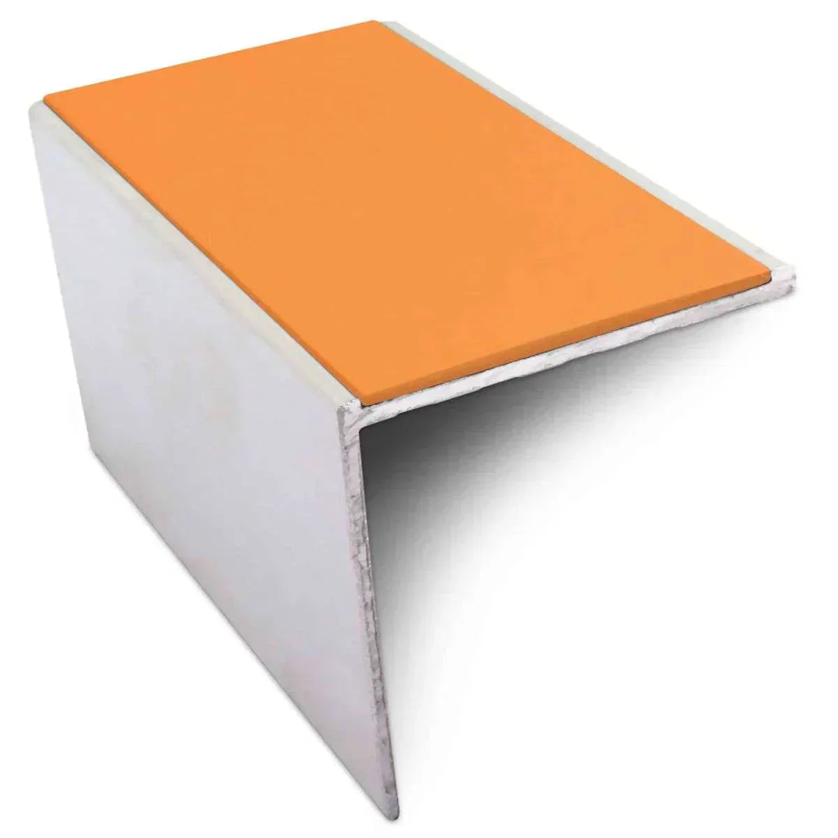 NSL19 Tredsafe 56 x 55mm DDA-Compliant Aluminium Stair Nosing with PVC Insert Tangerine Genesis