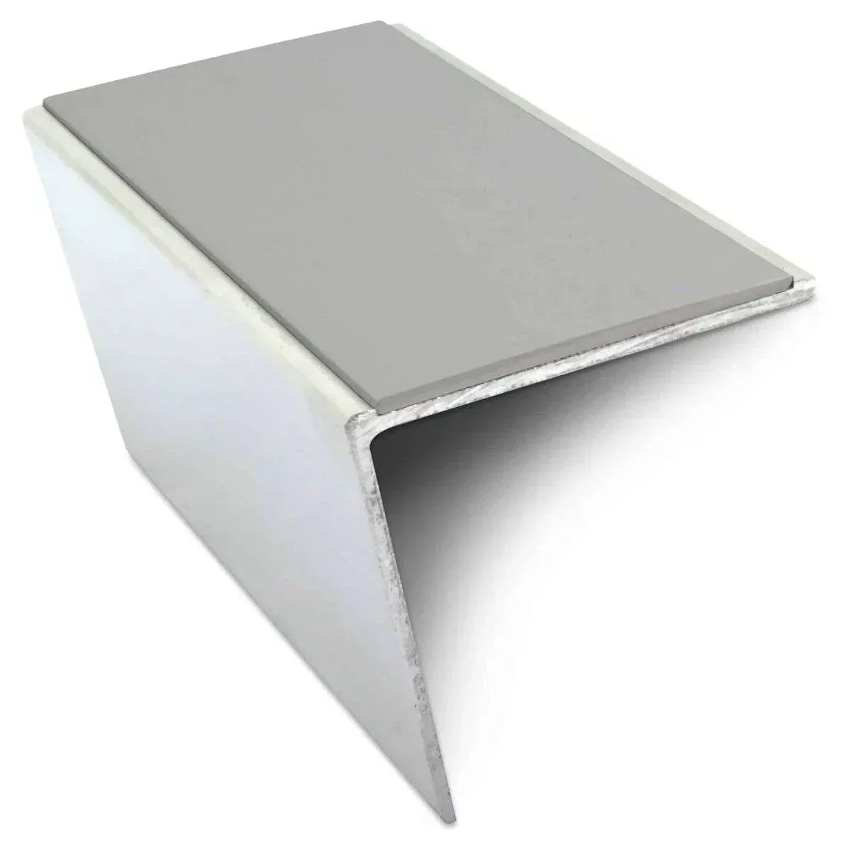 NSL20 57 x 55mm Aluminium Stair Nosing – DDA-Compliant with PVC Safety Insert Dolphin Grey