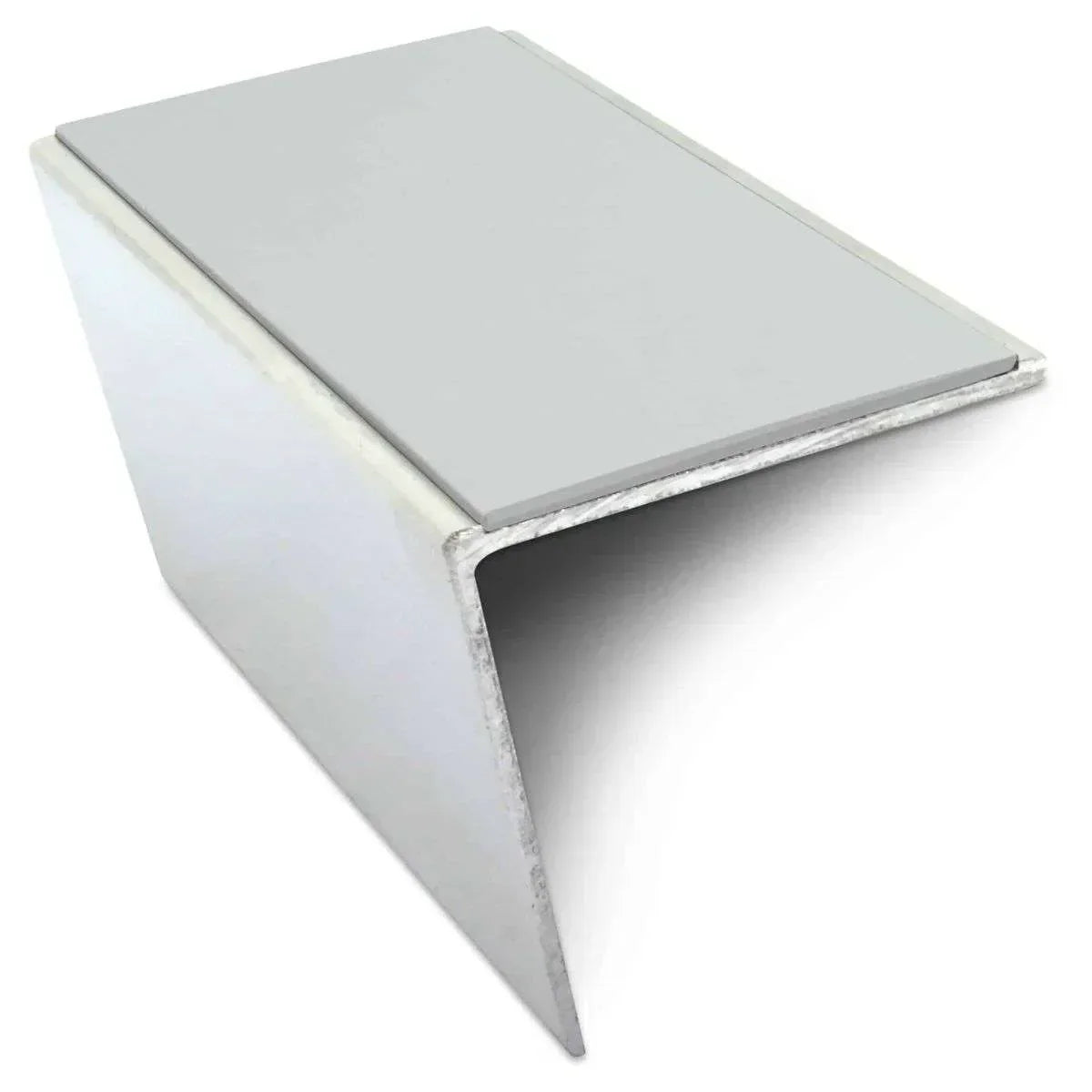 NSL20 57 x 55mm Aluminium Stair Nosing – DDA-Compliant with PVC Safety Insert Ice Grey