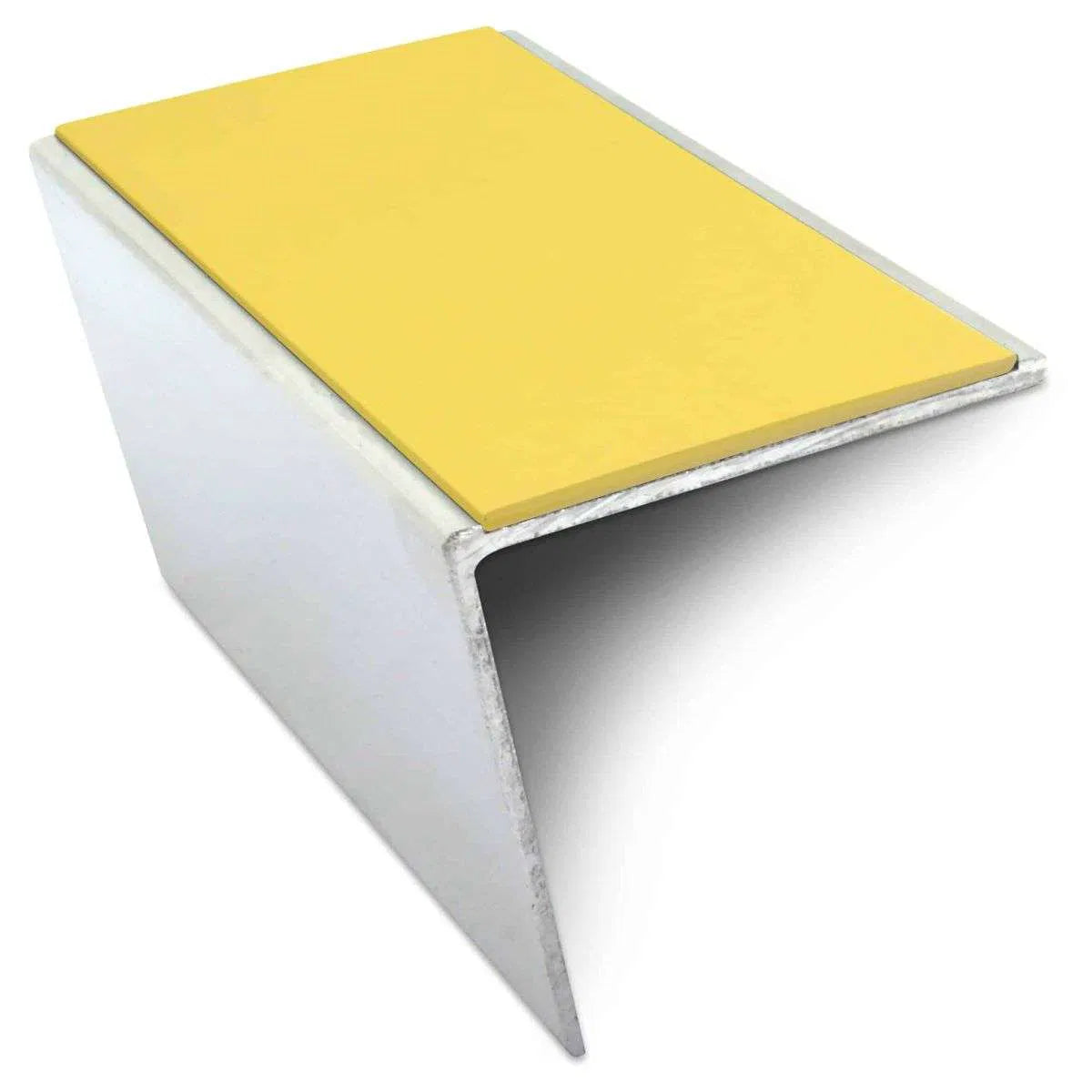 NSL20 57 x 55mm Aluminium Stair Nosing – DDA-Compliant with PVC Safety Insert Yellow