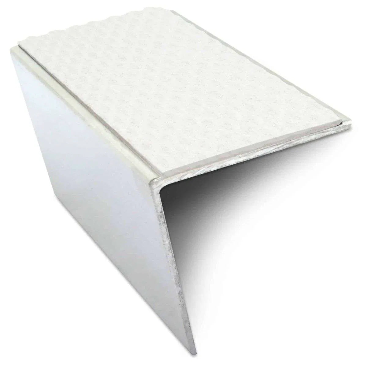 NSL20 Tredsafe 57 x 55mm DDA-Compliant Aluminium Stair Nosing with PVC Insert White Tredsafe